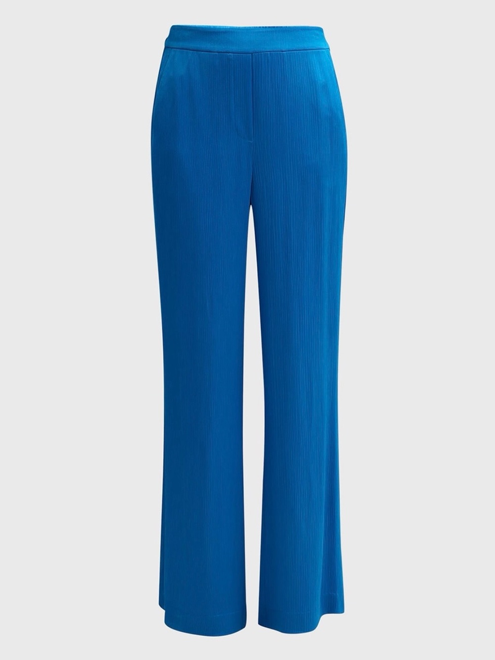 Nwt Kobi Halperin ‘Maria’ Crinkled Texture Back-Slit Straight Leg Pants In Ocean